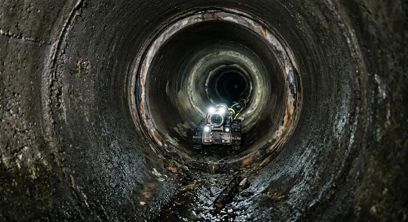 Robotic sewer camera inspecting pipe interior for Sewer Line Repair in Berkley